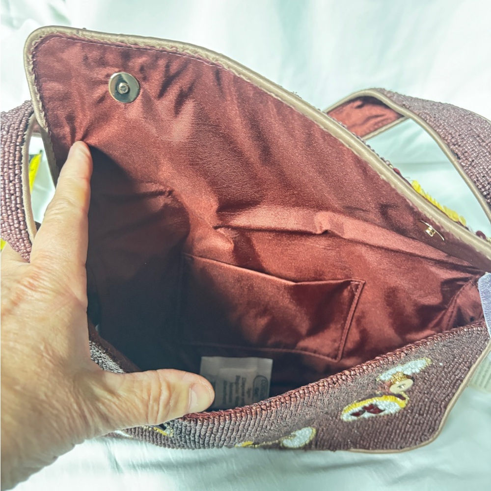 T.J.Maxx Brown Beaded Shoulder Bag - Picture 6 of 6